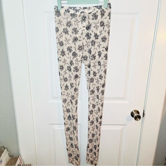 Free People Grey Floral Layered In Lace Footless Tights Chamoix Cream M NWT - Picture 6 of 11